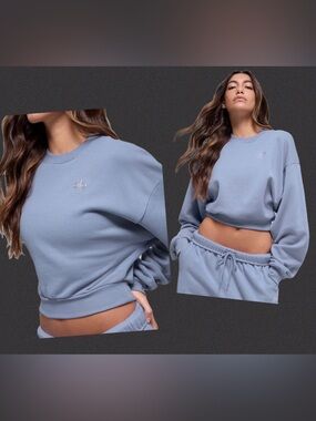 ALO- AUTHENTIC NWT Cropped Accolade Crew in Winter fross